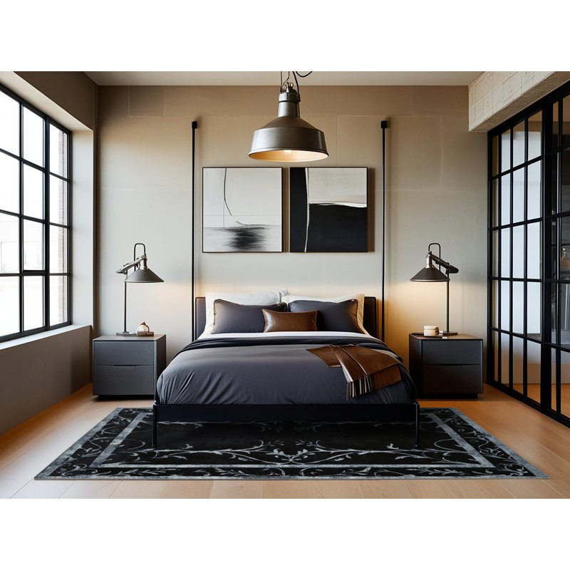 Tapis Nocturne Blossom, Carré 6 pi