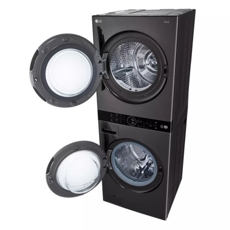 LG Single Unit WashTower with Center Control, Front Load Washer and 7.8 cu. ft. Electric Ventless Heat Pump Dryer, 5.0 cu. ft.