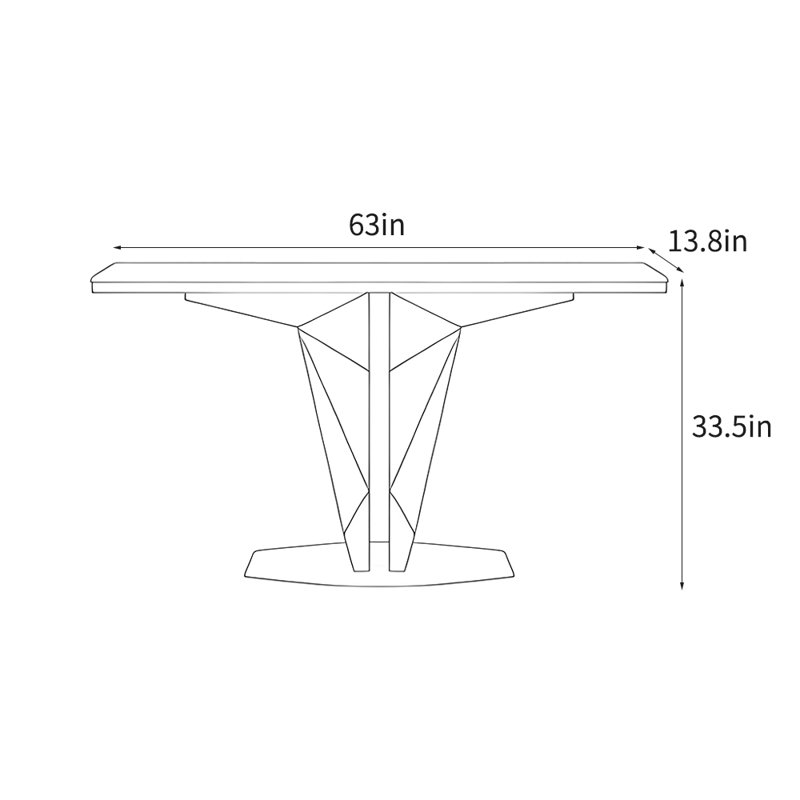 Console luxueuse de style italien, H 33,5 po x l 63 po x P 13,8 po, Gris