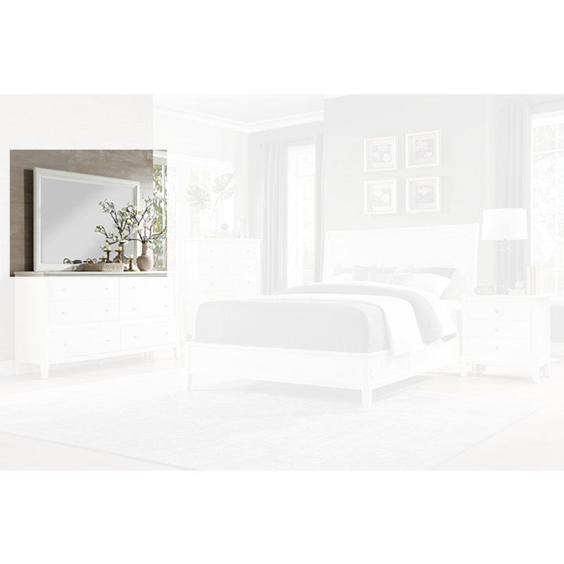 Miroir de commode Cadeja, Blanc antique