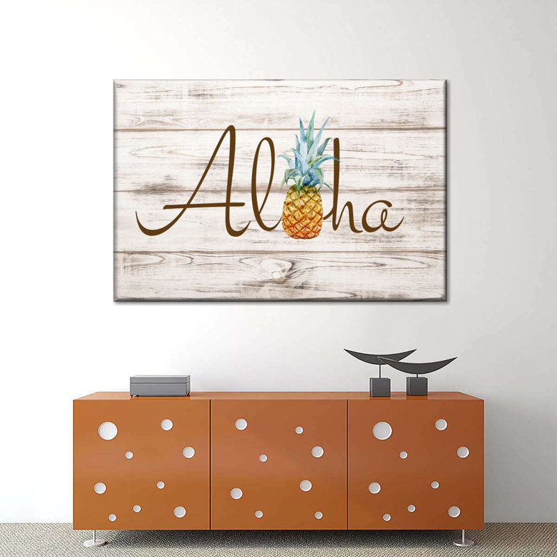«Aloha Pineapple», reproduction sur toile, L 32 po x H 48 po