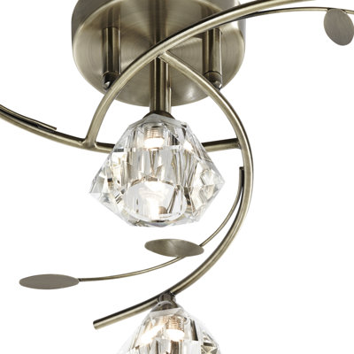 Alan Glass Semi Flush Mount