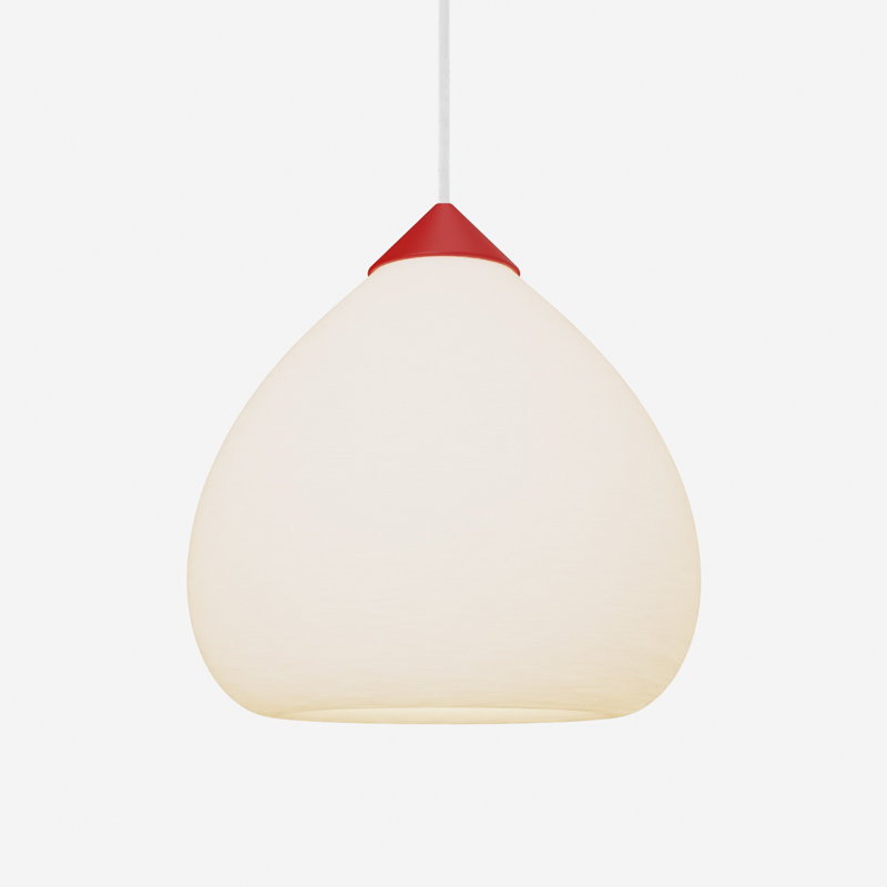 Gulp Pendant Light, 14.6" H x 9.45" W x 9.84" D, Poppy, White