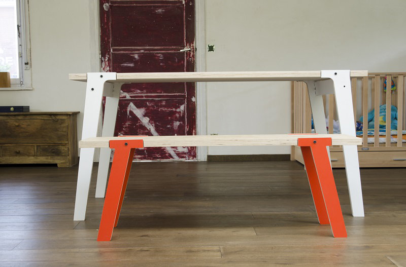 Giedi Upholstered Bench, Foxy Orange