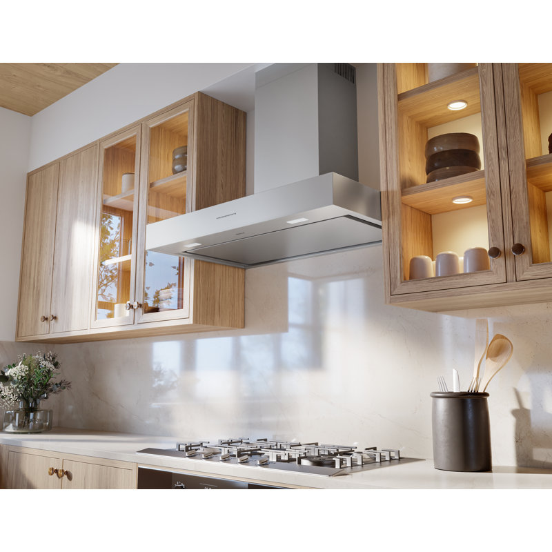 Como 30 in. 600 CFM Wall Mount Range Hood with LED Lights in Stainless Steel, 30"