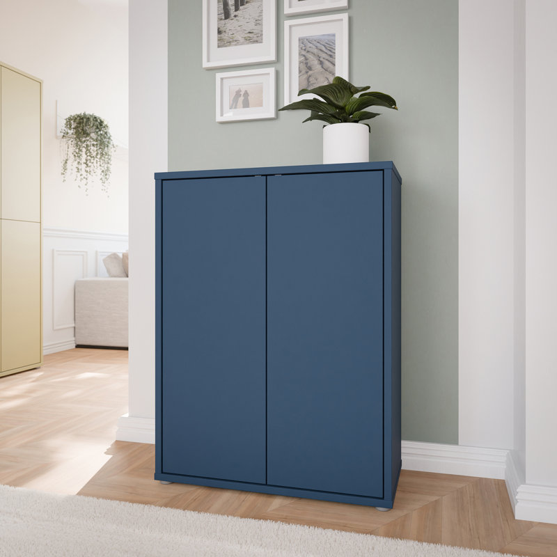 Saabir 14 Pair Shoe Storage Cabinet, Blue