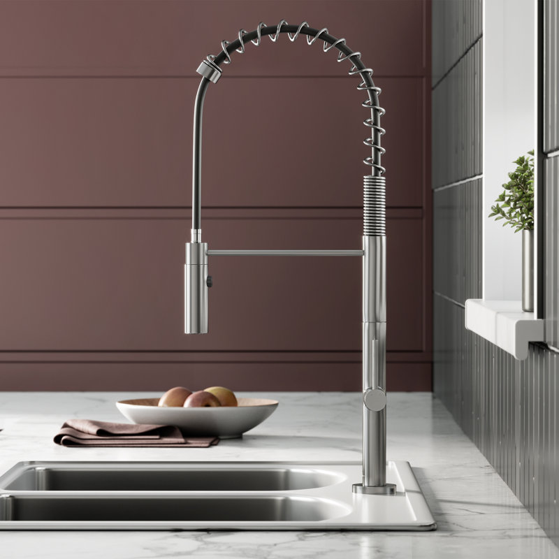 Chalet Single Handle, Pull-Down Kitchen Faucet, Brushed Nickel