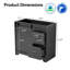 Armoire de meuble-lavabo simple 36 po avec porte de grange coulissante, sans comptoir d'évier-118663838