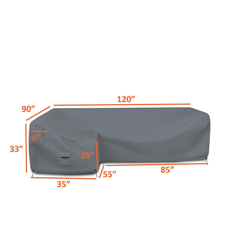 Outdoor Cover, Grey, 83.8cm H x 228.6cm W x 88.9cm D