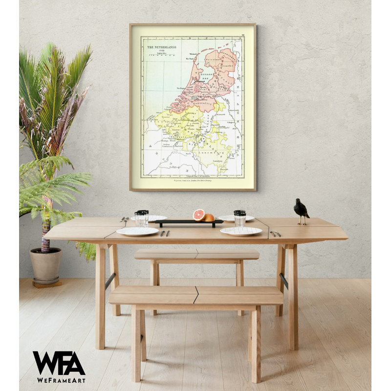 «Europe Holland 1702 - Gardiner 1902», affiche de carte européenne, décor de studio rustique à la maison, art mural de classe, décor de géographie encadrée