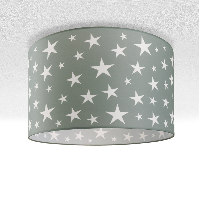 Caudillo Fabric Flush Ceiling Light, Grey
