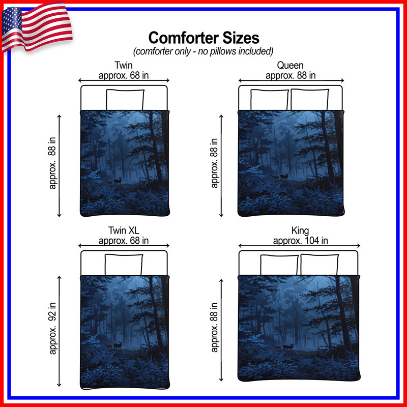 Deer In Dense Forest Comforter, Twin Extra Long