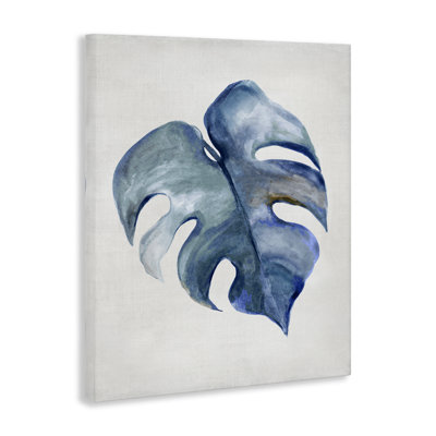  Blue Monstera Leaf Canvas Wall Art by Hannah Dawson