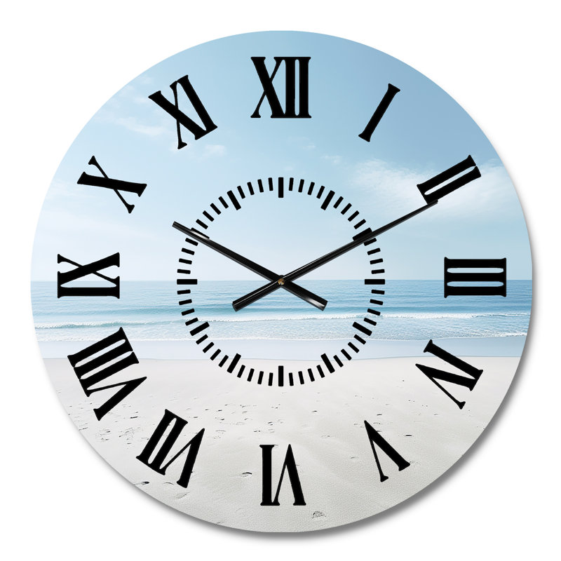 Minimalisme Beachside Serenity - horloge murale, Médium