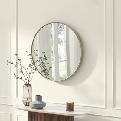 Struan Wooden Circular Bedroom Hallway Mirror - Scandi Elegant Style