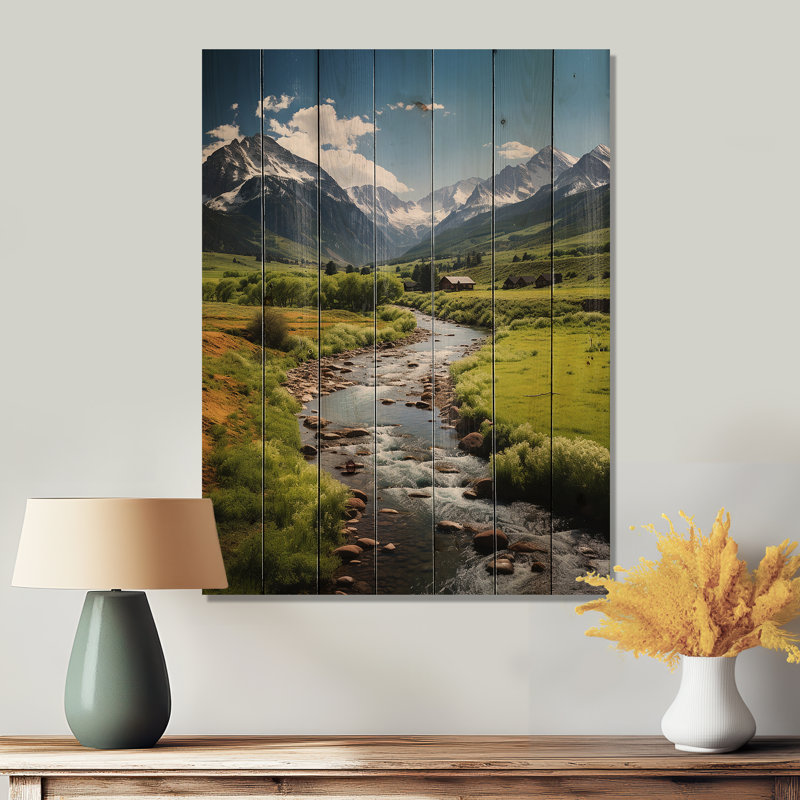 Paysage de Colorado, art mural sur bois, impression de paysage de montagne - Colorado, H 40 po x l 30 po x P 0,78 po