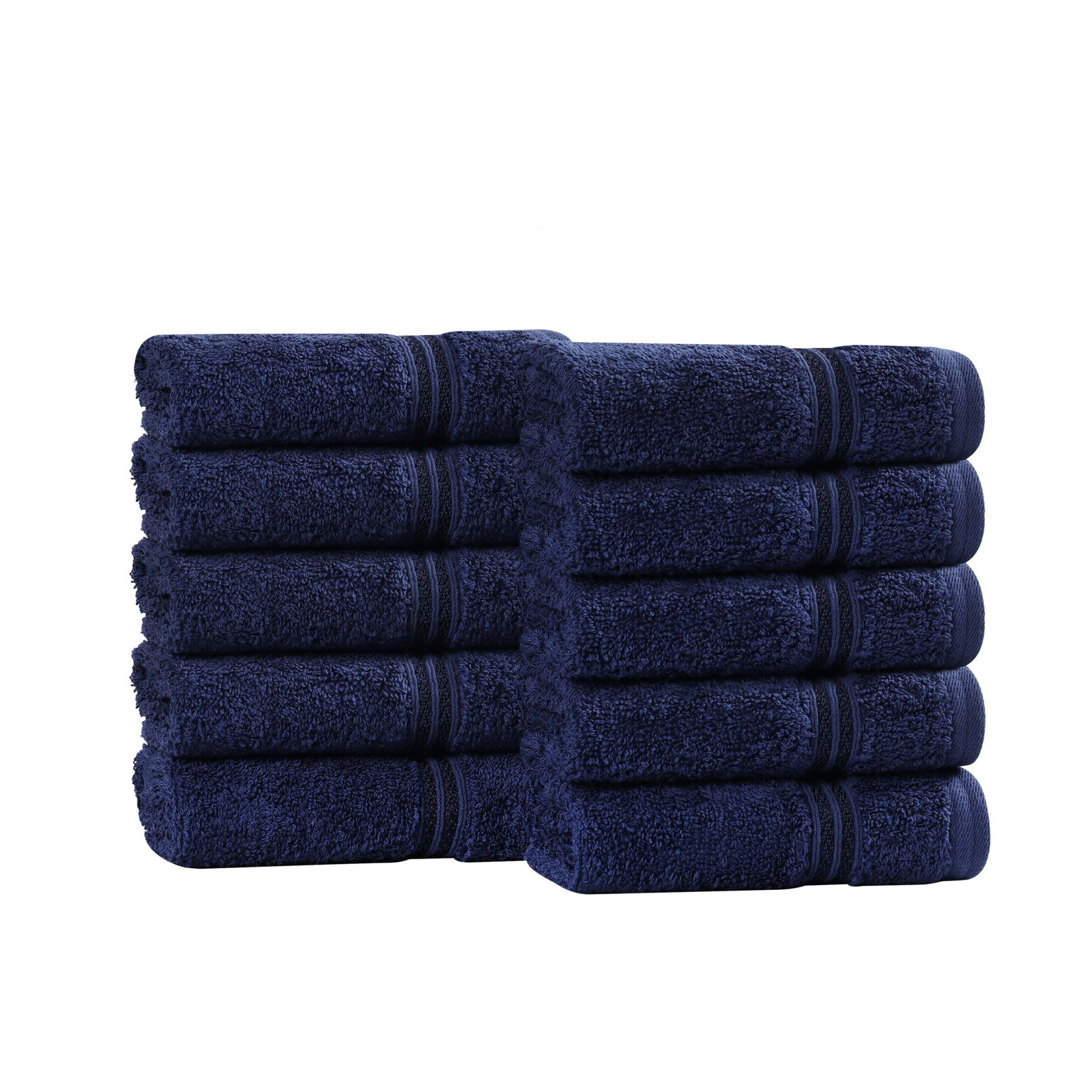 Oleg Egyptian Cotton Washcloth Set, Navy Blue