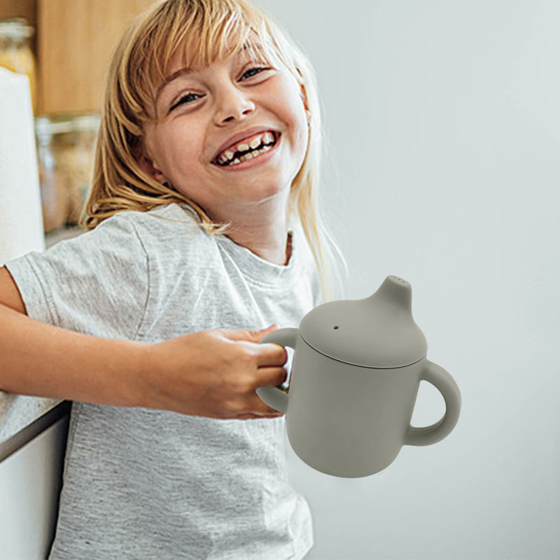 Tasse de collation en silicone avec gobelet pour enfant, Vert d’armée