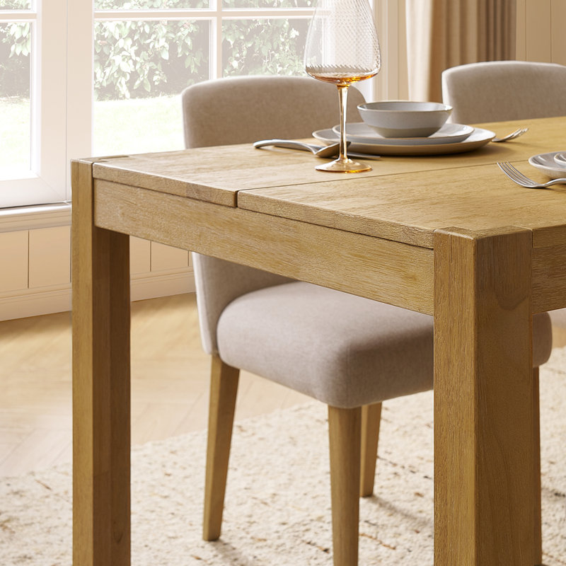 Logan Upholstered Beige Dining Chairs Set Of 4, Modern Farmhouse Solid Wood 5 Piece 59" Dining Table Set For Dining Room Kitchen