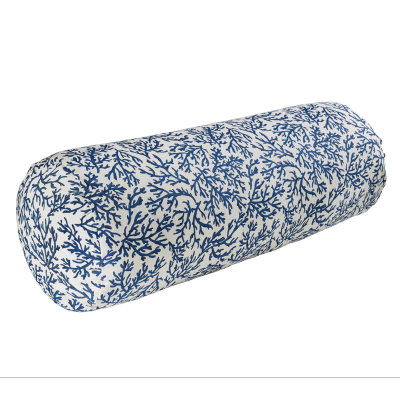 Seabed Pillow Navy | White Made-To-Order, Bolster 9"H x 36"W