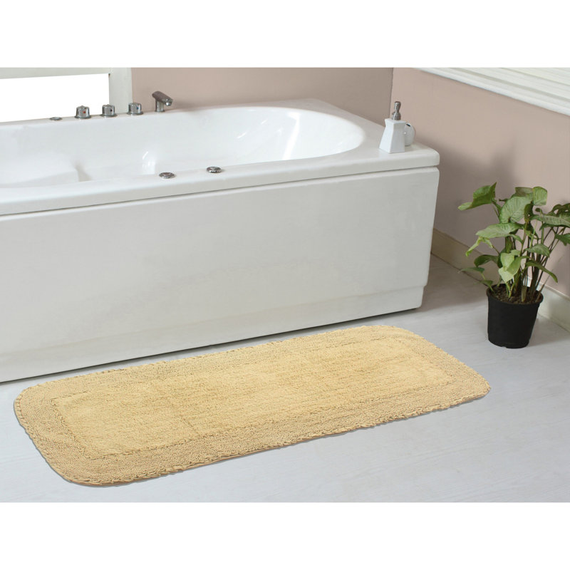 Tapis pour salle de bain Maytham, Jaune, Rectangle - l 21 po x L 54 po