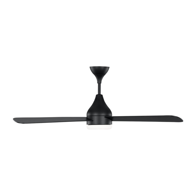 Smart LED Ceiling Fan, 52 inches, Midnight Black with Black Blades