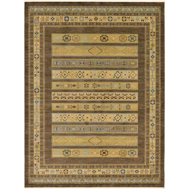 Jaeden Geometric Area Rug, Rectangle 10'6" x 16'5", Brown 