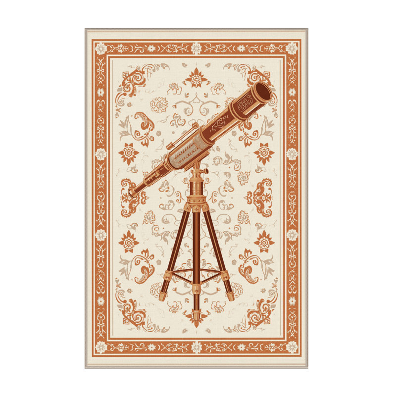 Machine Washable Ovetta Telescope Classic Oriental Rug in Beige – Beige Binding, 2x4