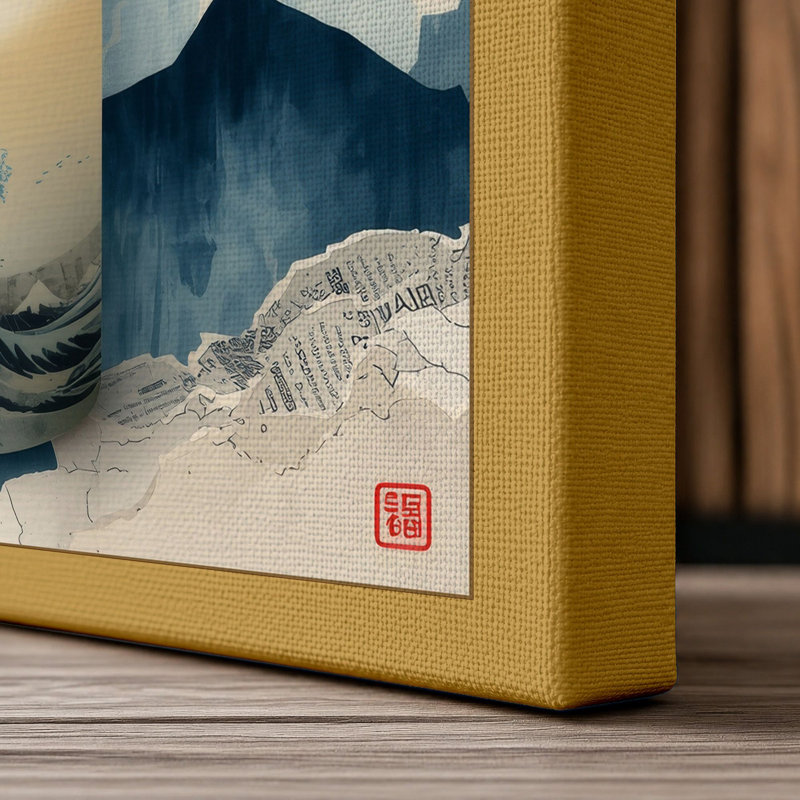 Candlelit Meditation Japandi - Wrapped Canvas, 18x12 - 45.7 x 30.5 cm, Ochre Border