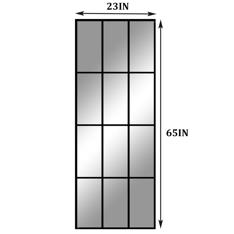 Gianlucas Window Pane Full Length Mirror Wall Mirror, 65" x 23"