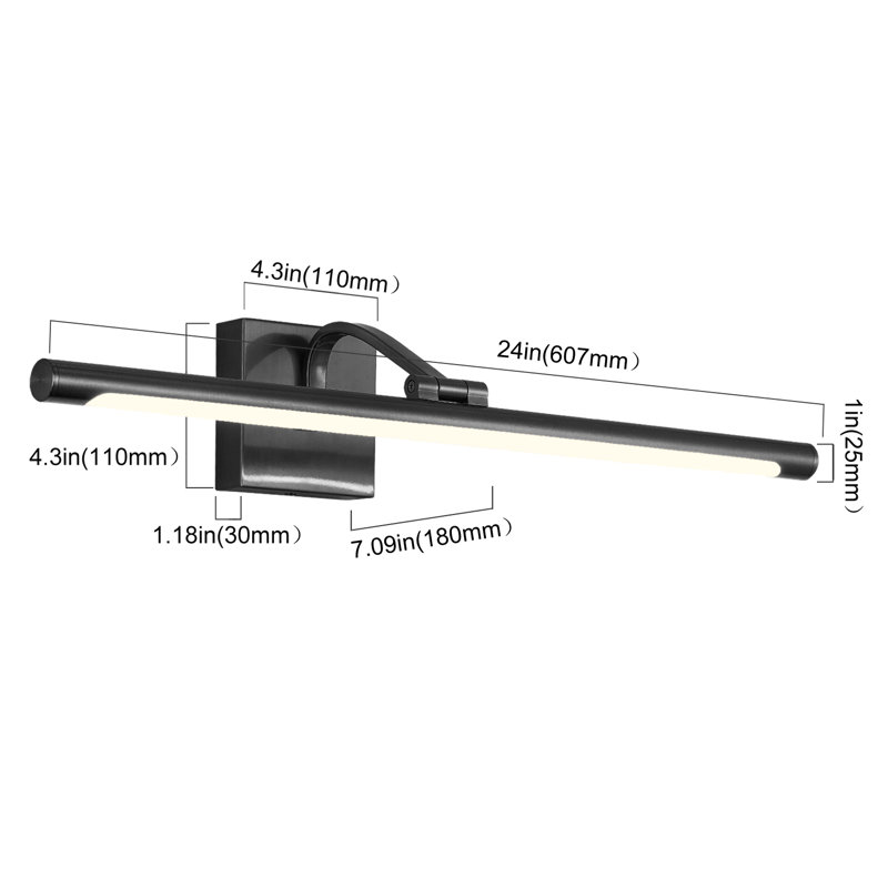 1-Light Dimmable LED Picture Light with Adjustable Colour Temperature (3000K/4000K/6000K), Artwork Display Lighting