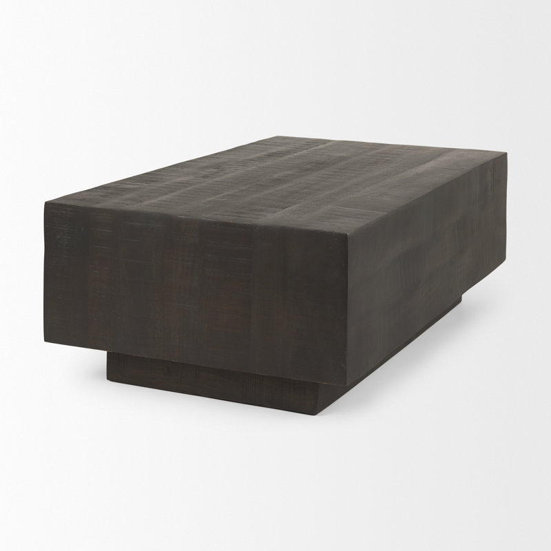 Attleboro Solid Wood Square Coffee Table, 16" H x 48" L x 28" W, Dark Brown