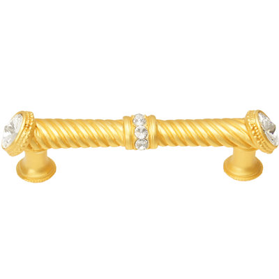 Caché 5 inches c.c. large pull with end & center 7 rivoli Swarovski Clear Crystals in Chalice