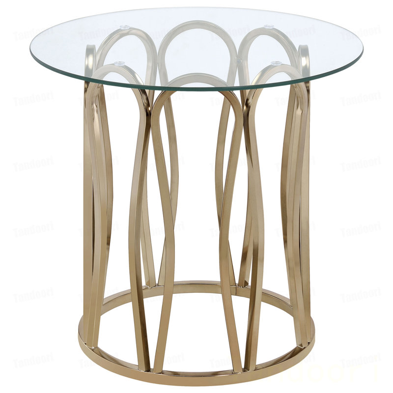 Table de bout ronde en verre
