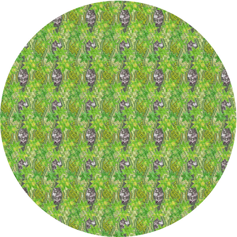 Tapis vert tissé à la machine, Rond 7 pi