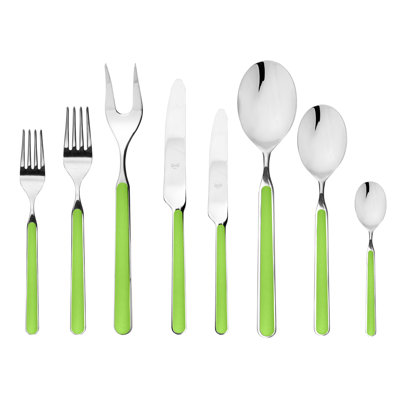 Fantasia Flatware Set - 74 Pieces - Acid Green