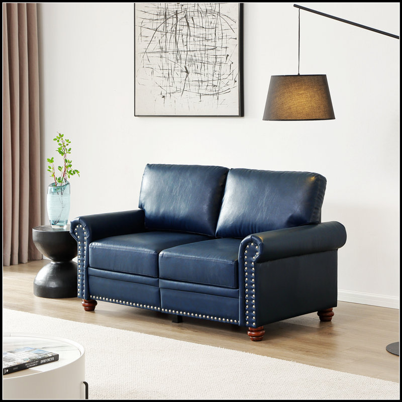 Causeuse luxueuse en similicuir avec rangement, parfaite pour les salons confortables et élégants, durable et facile à entretenir.