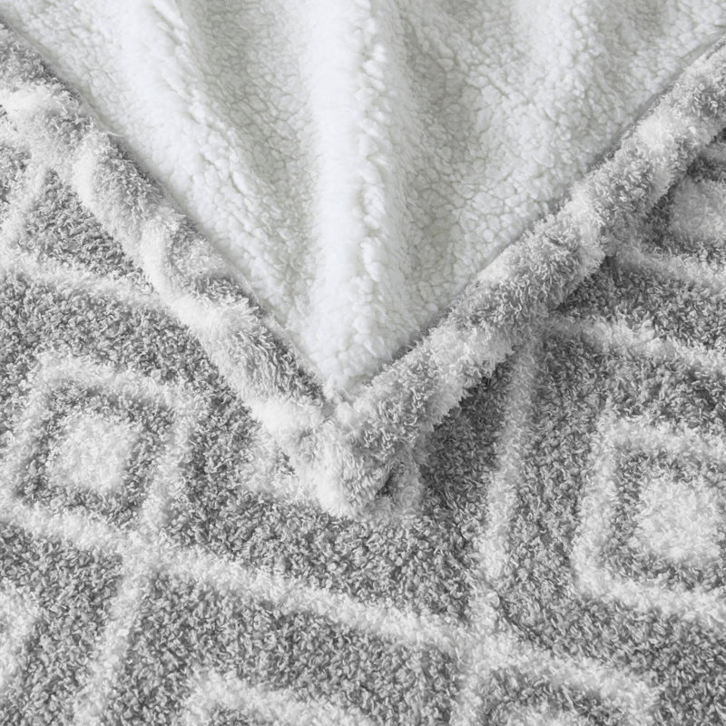 Dream Soft Heated Throw, Gray Geometric