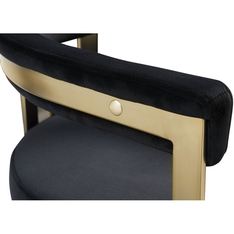 Marcello Velvet Ladder Back Arm Chair, Black Velvet
