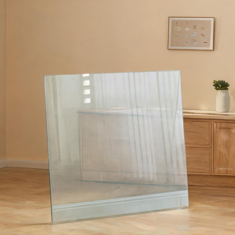 Table de salle à manger carrée en verre trempé 31,5 pouces transparent moderne minimaliste pour 4 personnes