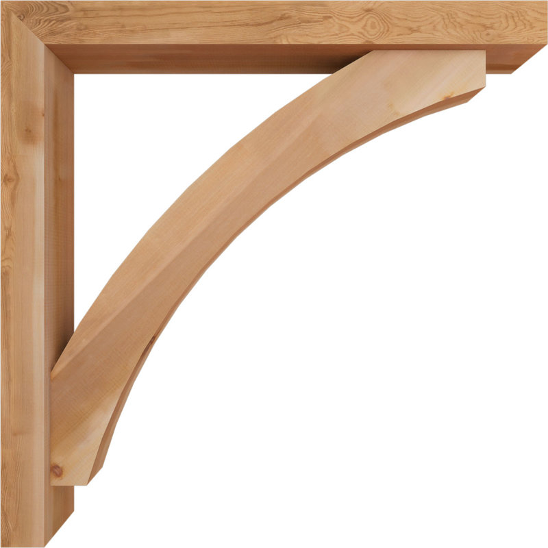 5 1/2"W x 44"D x 44"H Thorton Block Smooth Bracket w/ Offset Brace, Western Red Cedar, 44 x 44