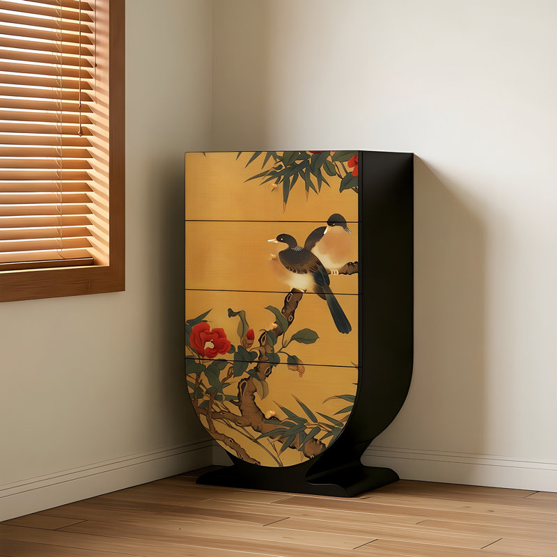 Commode décorative 4 tiroirs en bois massif