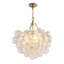 Lustre - Luminaire suspendu de 20 pouces avec finition sphérique en verre transparent fileté - avec fonction de hauteur réglable-1460407695-1460407681
