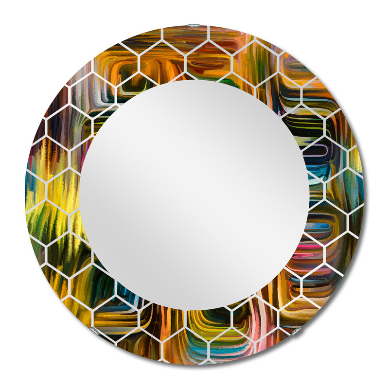 Color Fusion II - Miroir mural moderne, 24 po x 24 po