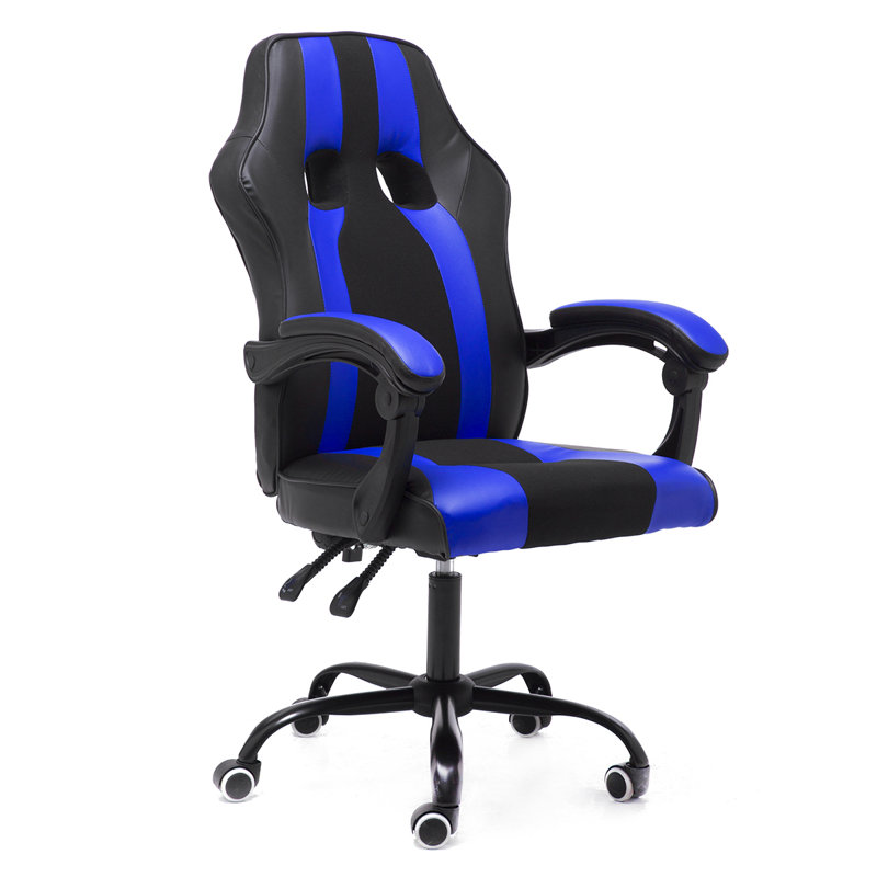Blue Elephant Ergonomic Faux Leather PC & Racing Game Chair, Blue/Black