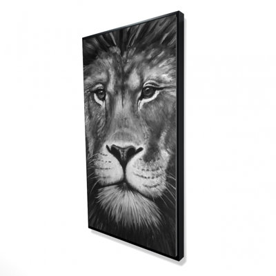 Lion Portrait - Framed Canvas for Living Room Decor | Home Art