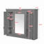 Armoire à pharmacie murale de 89 cm (35 po) avec miroir et tablettes ajustables, grise-1913451329