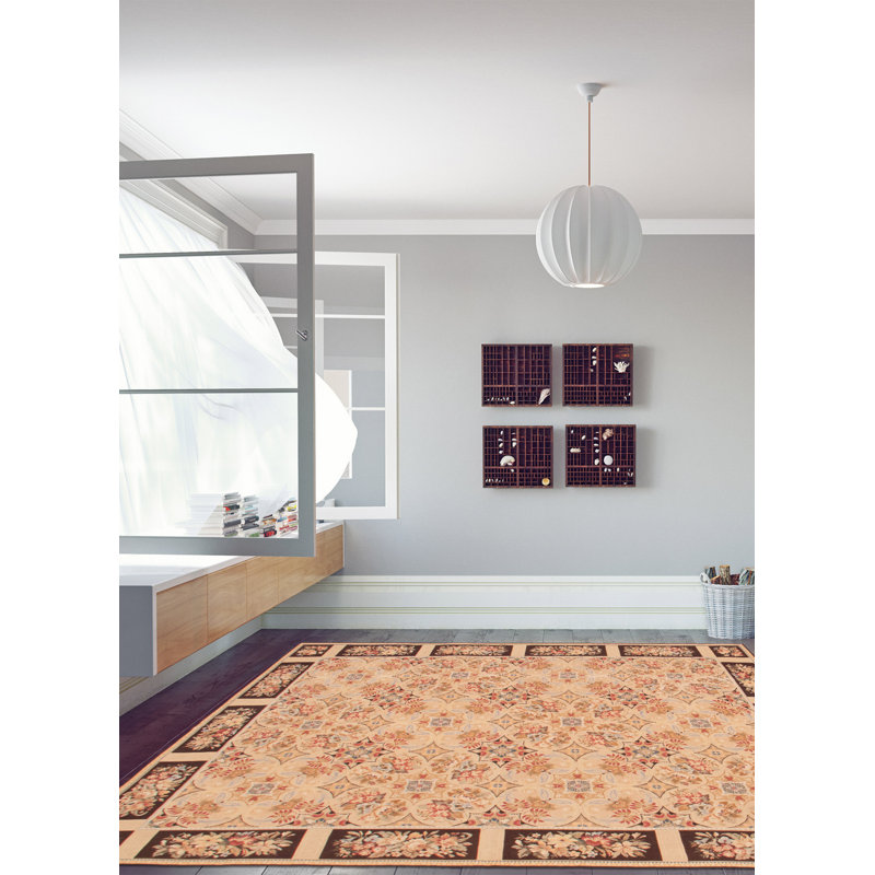 Tapis brun français tapisserie 8 po x 10 po