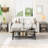 Modern Coffee Table Set of 3, 3-Piece Living Room Coffee Table Set with 2 End Table & 1 Tea Table, Space-Saving Coffee Table with MBF Broad & Metal Frame for Apartment, Gray-1820559936