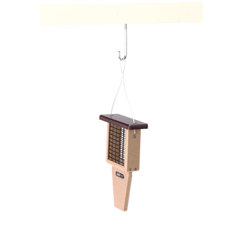 Taupe and Brown Recycled Plastic Hanging Suet Bird Feeder
